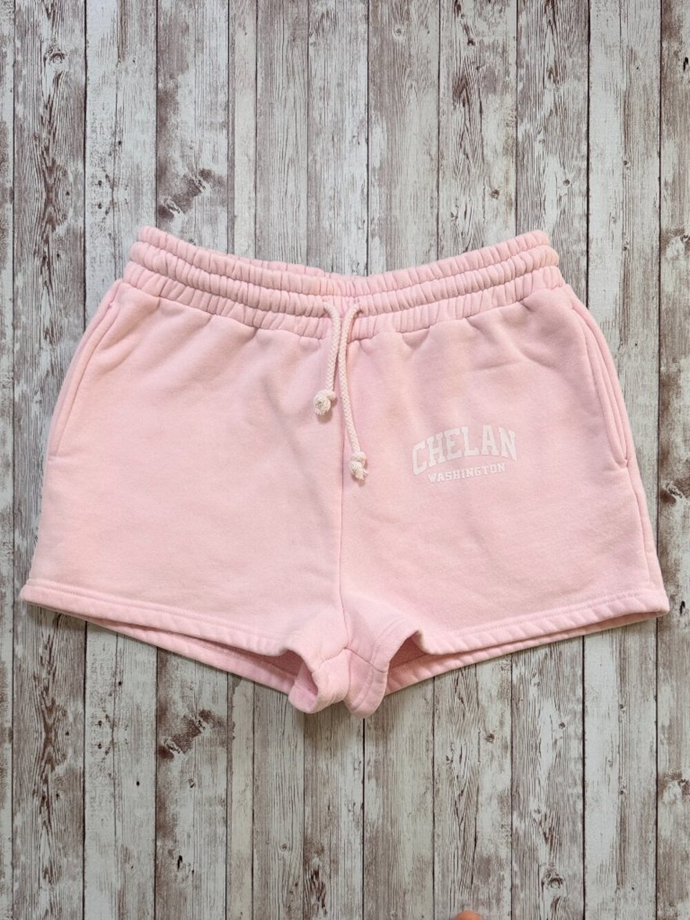 Sunkissed Coconut Women's Pink Casual Terry Shorts sz Medium Cotton 2" Chelan